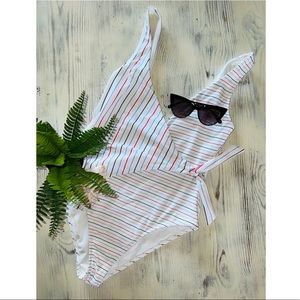 One piece striped swimsuit